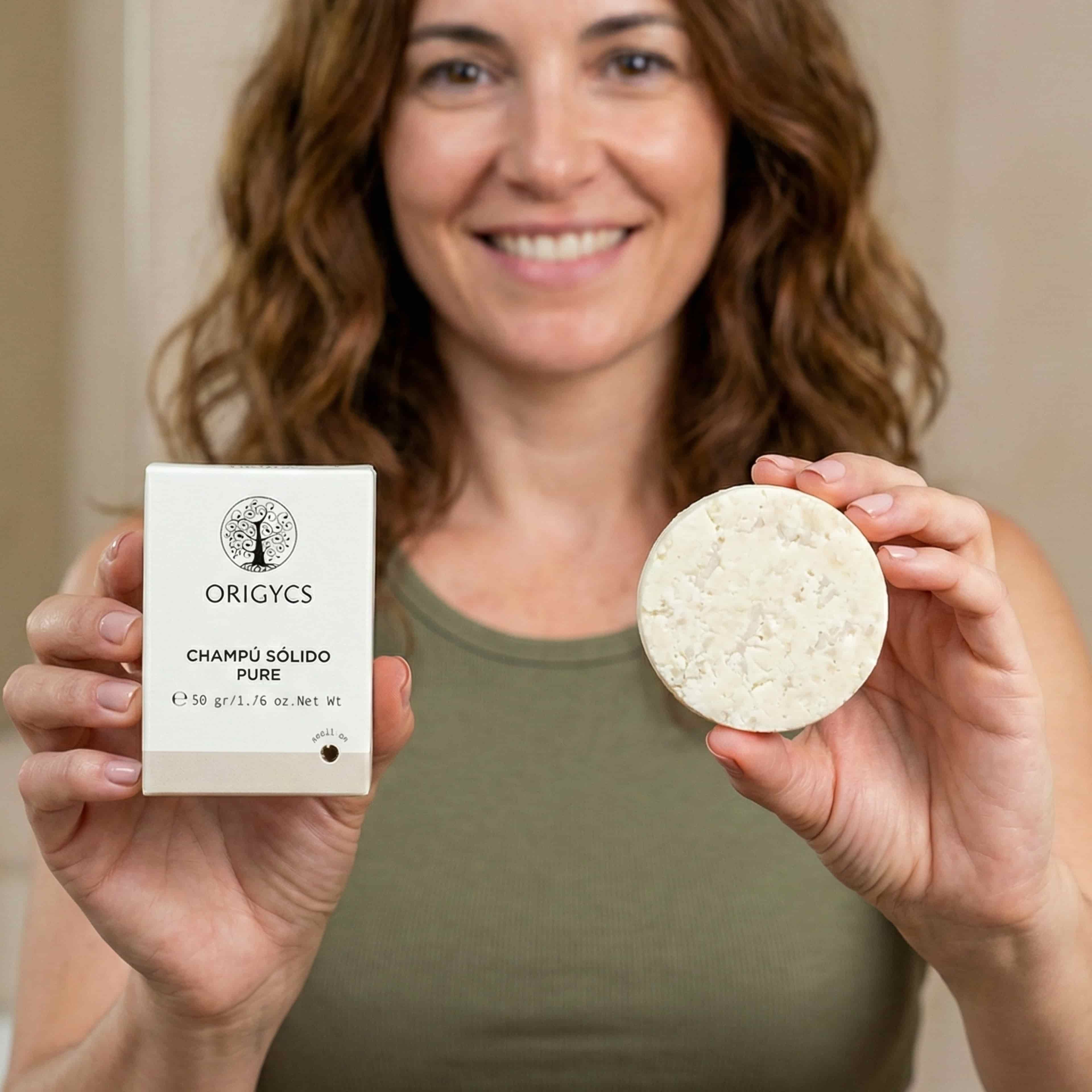 Champú sólido natural para cabellos de mujer